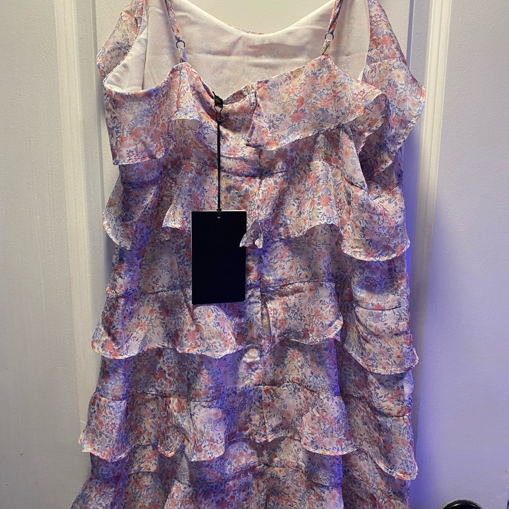 floral above knee length dress